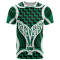 Aotearoa Atua Tangaroa Personalised T Shirt God Of The Sea Maori Whale Tail Green