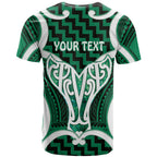 Aotearoa Atua Tangaroa Personalised T Shirt God Of The Sea Maori Whale Tail Green