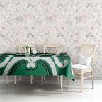 Aotearoa Atua Tangaroa Personalised Tablecloth God Of The Sea Maori Whale Tail Green