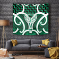 Aotearoa Atua Tangaroa Personalised Tapestry God Of The Sea Maori Whale Tail Green
