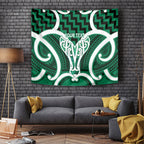 Aotearoa Atua Tangaroa Personalised Tapestry God Of The Sea Maori Whale Tail Green