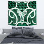 Aotearoa Atua Tangaroa Personalised Tapestry God Of The Sea Maori Whale Tail Green