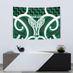 Aotearoa Atua Tangaroa Personalised Tapestry God Of The Sea Maori Whale Tail Green