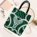 Aotearoa Atua Tangaroa Personalised Tote Bag God Of The Sea Maori Whale Tail Green