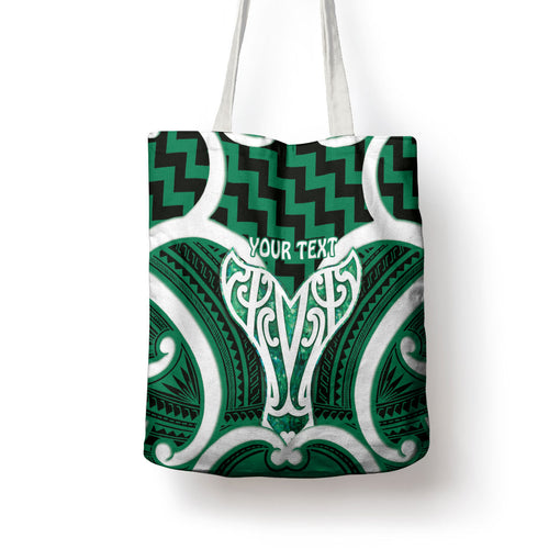 Aotearoa Atua Tangaroa Personalised Tote Bag God Of The Sea Maori Whale Tail Green
