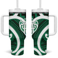 Aotearoa Atua Tangaroa Personalised Tumbler With Handle God Of The Sea Maori Whale Tail Green