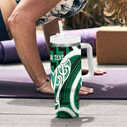 Aotearoa Atua Tangaroa Personalised Tumbler With Handle God Of The Sea Maori Whale Tail Green