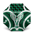 Aotearoa Atua Tangaroa Personalised Umbrella God Of The Sea Maori Whale Tail Green