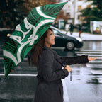 Aotearoa Atua Tangaroa Personalised Umbrella God Of The Sea Maori Whale Tail Green