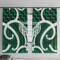 Aotearoa Atua Tangaroa Personalised Window Curtain God Of The Sea Maori Whale Tail Green