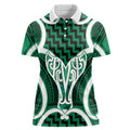 Aotearoa Atua Tangaroa Personalised Women Polo Shirt God Of The Sea Maori Whale Tail Green