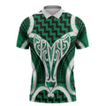 Aotearoa Atua Tangaroa Personalised Zipper Polo Shirt God Of The Sea Maori Whale Tail Green