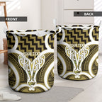 Aotearoa Atua Tangaroa Personalised Laundry Basket God Of The Sea Maori Whale Tail Yellow