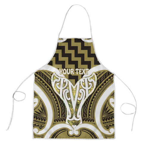 Aotearoa Atua Tangaroa Personalised Apron God Of The Sea Maori Whale Tail Yellow
