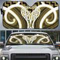 Aotearoa Atua Tangaroa Personalised Auto Sun Shade God Of The Sea Maori Whale Tail Yellow