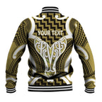 Aotearoa Atua Tangaroa Personalised Baseball Jacket God Of The Sea Maori Whale Tail Yellow