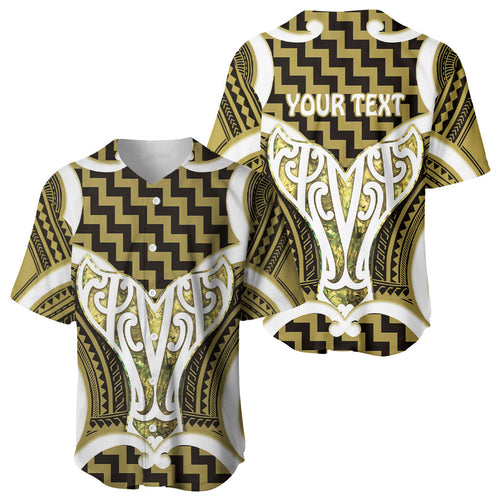 Aotearoa Atua Tangaroa Personalised Baseball Jersey God Of The Sea Maori Whale Tail Yellow