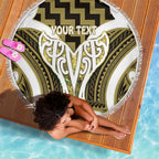 Aotearoa Atua Tangaroa Personalised Beach Blanket God Of The Sea Maori Whale Tail Yellow