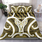 Aotearoa Atua Tangaroa Personalised Bedding Set God Of The Sea Maori Whale Tail Yellow