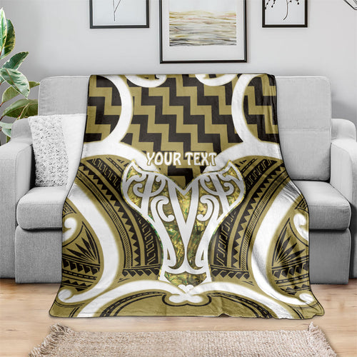 Aotearoa Atua Tangaroa Personalised Blanket God Of The Sea Maori Whale Tail Yellow