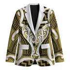 Aotearoa Atua Tangaroa Personalised Blazer God Of The Sea Maori Whale Tail Yellow