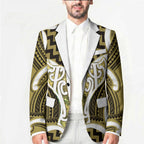 Aotearoa Atua Tangaroa Personalised Blazer God Of The Sea Maori Whale Tail Yellow