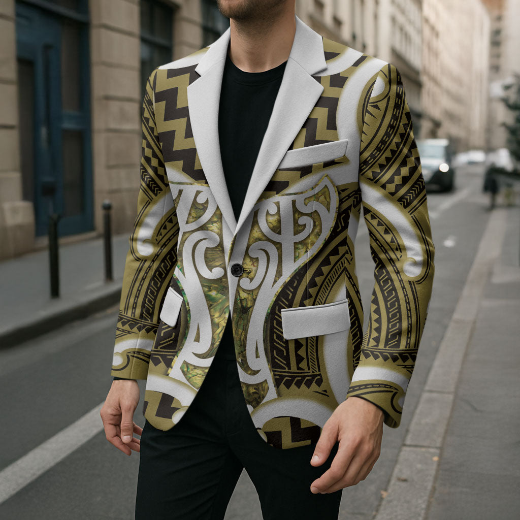 Aotearoa Atua Tangaroa Personalised Blazer God Of The Sea Maori Whale Tail Yellow