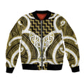 Aotearoa Atua Tangaroa Personalised Bomber Jacket God Of The Sea Maori Whale Tail Yellow