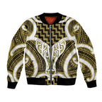Aotearoa Atua Tangaroa Personalised Bomber Jacket God Of The Sea Maori Whale Tail Yellow