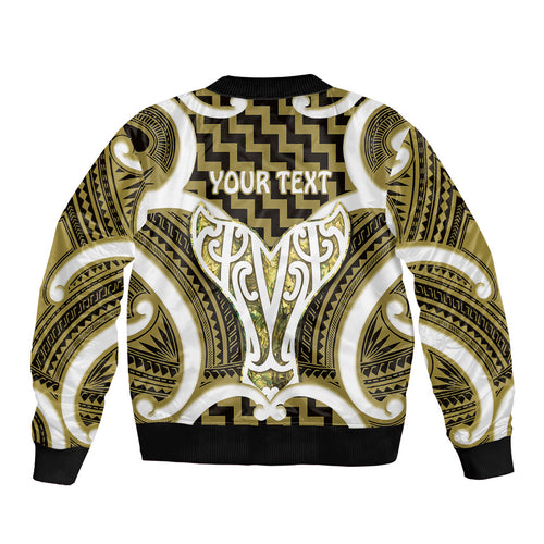 Aotearoa Atua Tangaroa Personalised Bomber Jacket God Of The Sea Maori Whale Tail Yellow