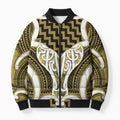 Aotearoa Atua Tangaroa Personalised Bomber Puffer Jacket God Of The Sea Maori Whale Tail Yellow