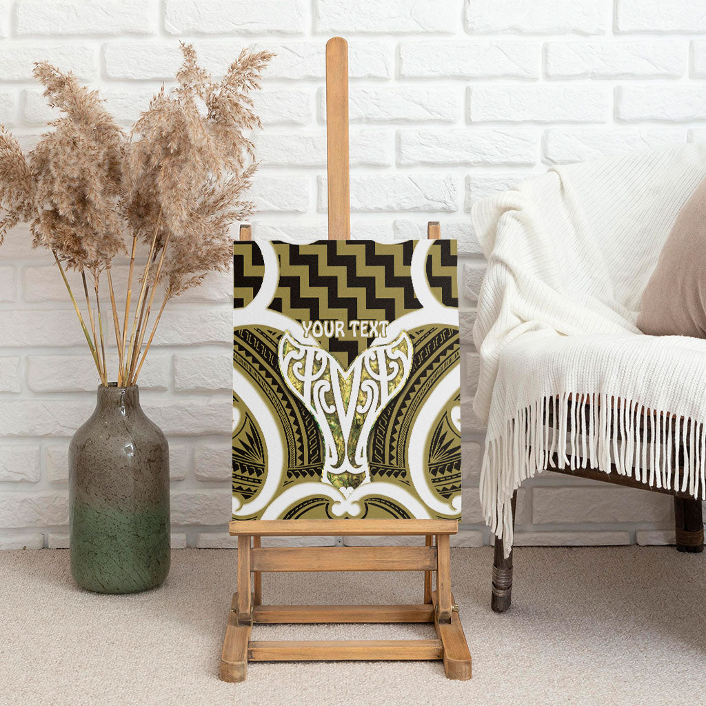 Aotearoa Atua Tangaroa Personalised Canvas Wall Art God Of The Sea Maori Whale Tail Yellow