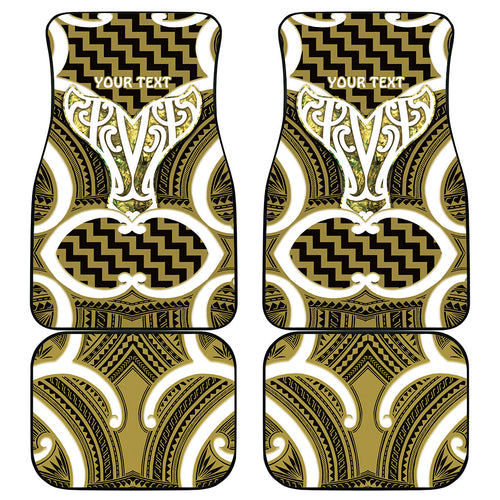 Aotearoa Atua Tangaroa Personalised Car Mats God Of The Sea Maori Whale Tail Yellow