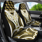 Aotearoa Atua Tangaroa Personalised Car Seat Cover God Of The Sea Maori Whale Tail Yellow