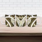 Aotearoa Atua Tangaroa Personalised Ceramic Mug God Of The Sea Maori Whale Tail Yellow