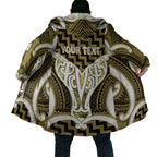 Aotearoa Atua Tangaroa Personalised Cloak God Of The Sea Maori Whale Tail Yellow