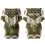 Aotearoa Atua Tangaroa Personalised Couples Matching Off Shoulder Short Dress and Hawaiian Shirt God Of The Sea Maori Whale Tail Yellow