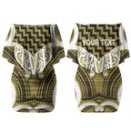 Aotearoa Atua Tangaroa Personalised Couples Matching Off Shoulder Short Dress and Long Sleeve Button Shirt God Of The Sea Maori Whale Tail Yellow