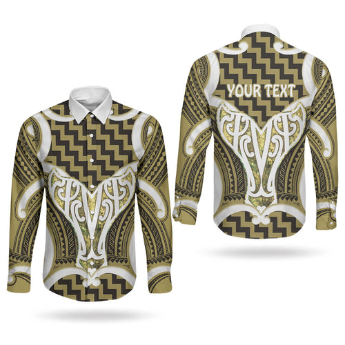 Aotearoa Atua Tangaroa Personalised Couples Matching Summer Maxi Dress and Long Sleeve Button Shirt God Of The Sea Maori Whale Tail Yellow