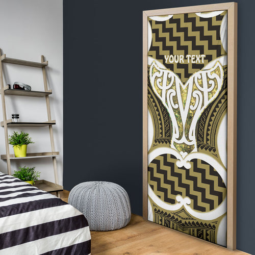 Aotearoa Atua Tangaroa Personalised Door Cover God Of The Sea Maori Whale Tail Yellow