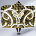 Aotearoa Atua Tangaroa Personalised Hooded Blanket God Of The Sea Maori Whale Tail Yellow