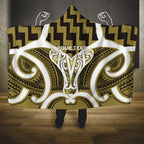 Aotearoa Atua Tangaroa Personalised Hooded Blanket God Of The Sea Maori Whale Tail Yellow