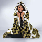 Aotearoa Atua Tangaroa Personalised Hooded Blanket God Of The Sea Maori Whale Tail Yellow