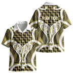Aotearoa Atua Tangaroa Personalised Kid Hawaiian Shirt God Of The Sea Maori Whale Tail Yellow