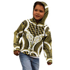 Aotearoa Atua Tangaroa Personalised Kid Hoodie God Of The Sea Maori Whale Tail Yellow