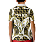 Aotearoa Atua Tangaroa Personalised Kid Polo Shirt God Of The Sea Maori Whale Tail Yellow