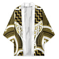 Aotearoa Atua Tangaroa Personalised Kimono God Of The Sea Maori Whale Tail Yellow