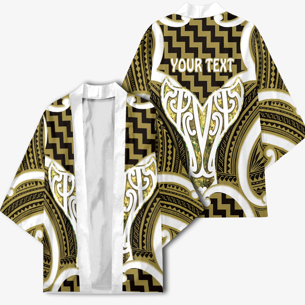 Aotearoa Atua Tangaroa Personalised Kimono God Of The Sea Maori Whale Tail Yellow