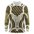 Aotearoa Atua Tangaroa Personalised Long Sleeve Polo Shirt God Of The Sea Maori Whale Tail Yellow