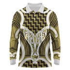 Aotearoa Atua Tangaroa Personalised Long Sleeve Polo Shirt God Of The Sea Maori Whale Tail Yellow